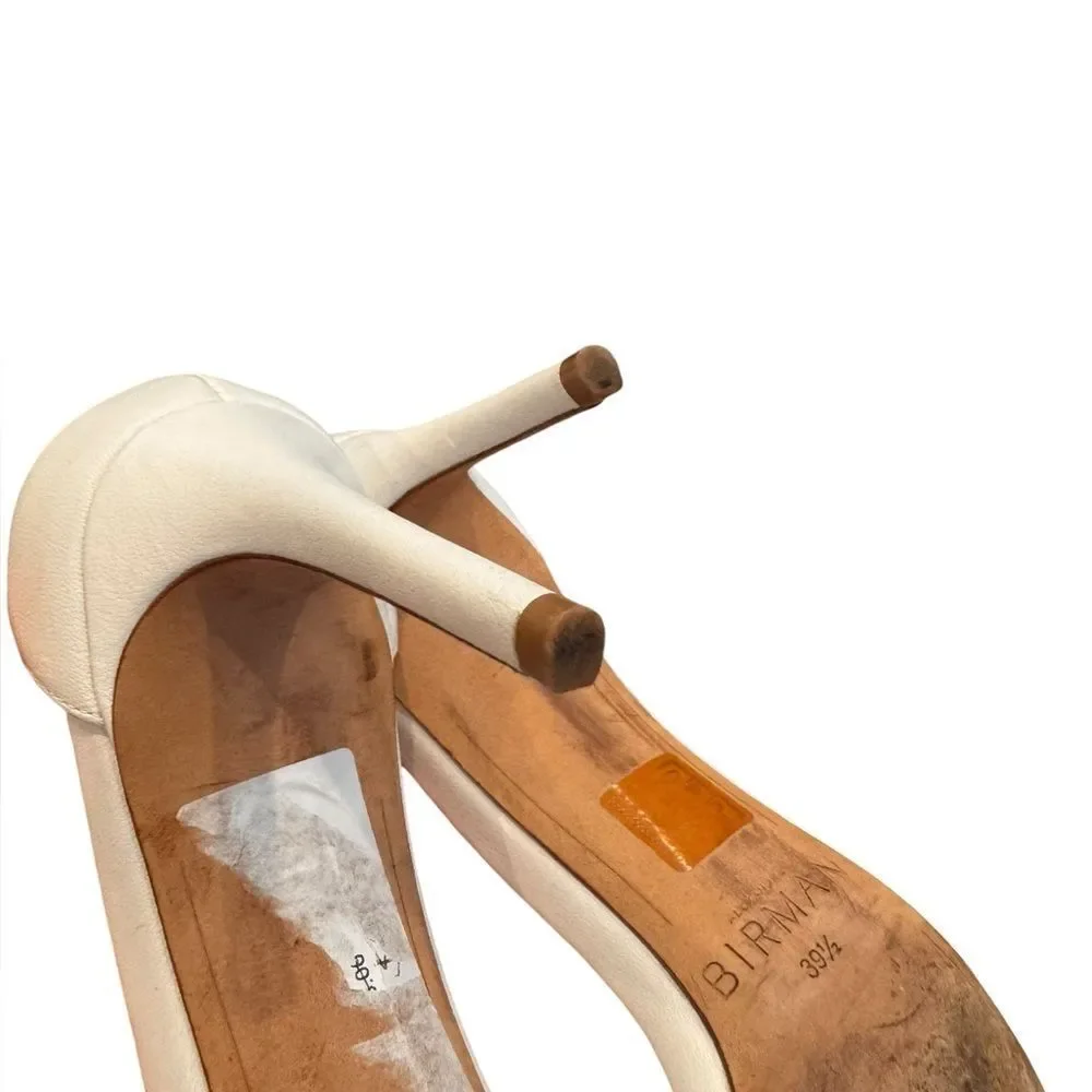 ALEXANDRE BIRMAN Clarita Bow-Tie Leather Sandals White 39.5
